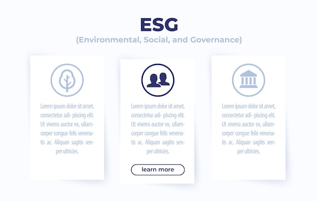 Esg milieu-banners voor sociaal bestuur