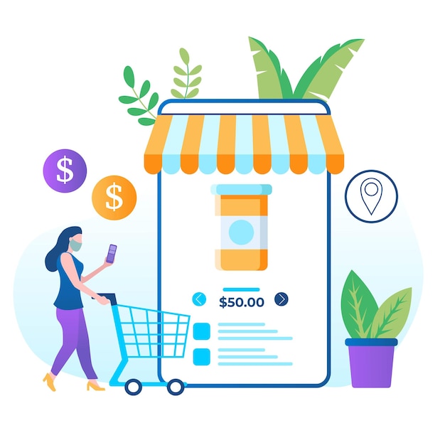 Eshopping vector illustration