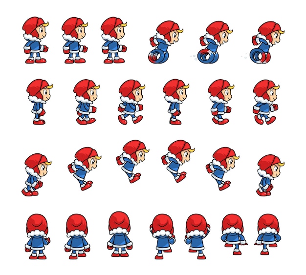 Vector eskimo boy game sprites