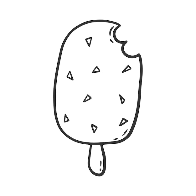 エスキモアのアイスクリーム 手描きドードルイラスト