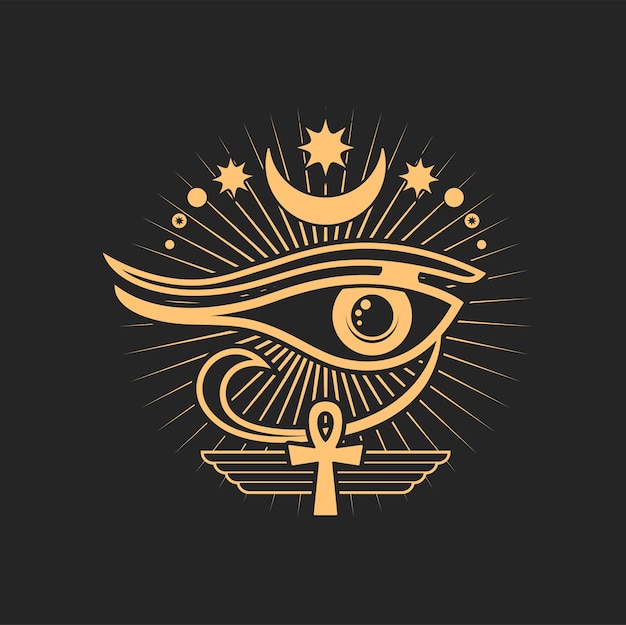 Vector esoteric sign mystic occult talisman horus eye