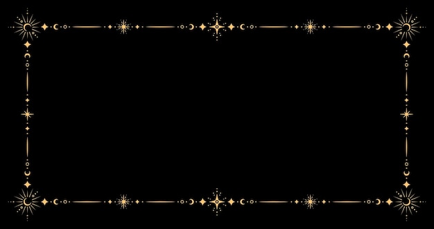 Esoterische hemelse frame Vector mystieke grens