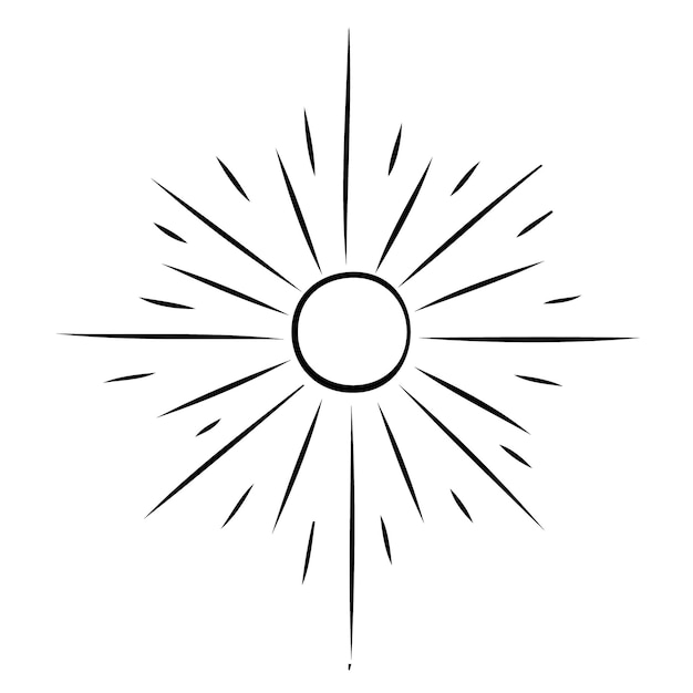 Esoterische symbolen van de zon hemelse tekens vector illustratie in de hand getekend