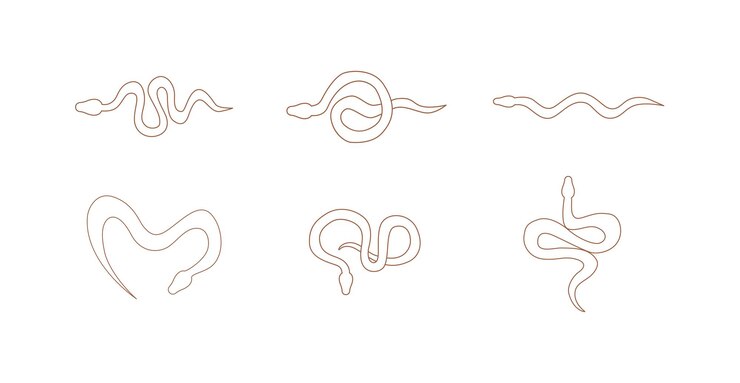 Esoterische vectorset. mystieke slangenlijn
