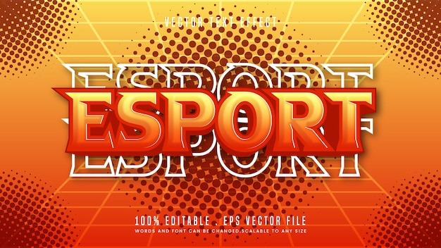 Esport 3d editable text effect font style