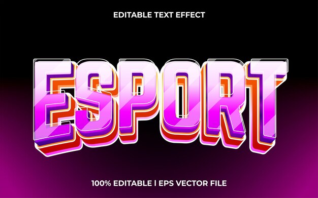 esport 3d text effect and editable text template 3d style use for future tittle