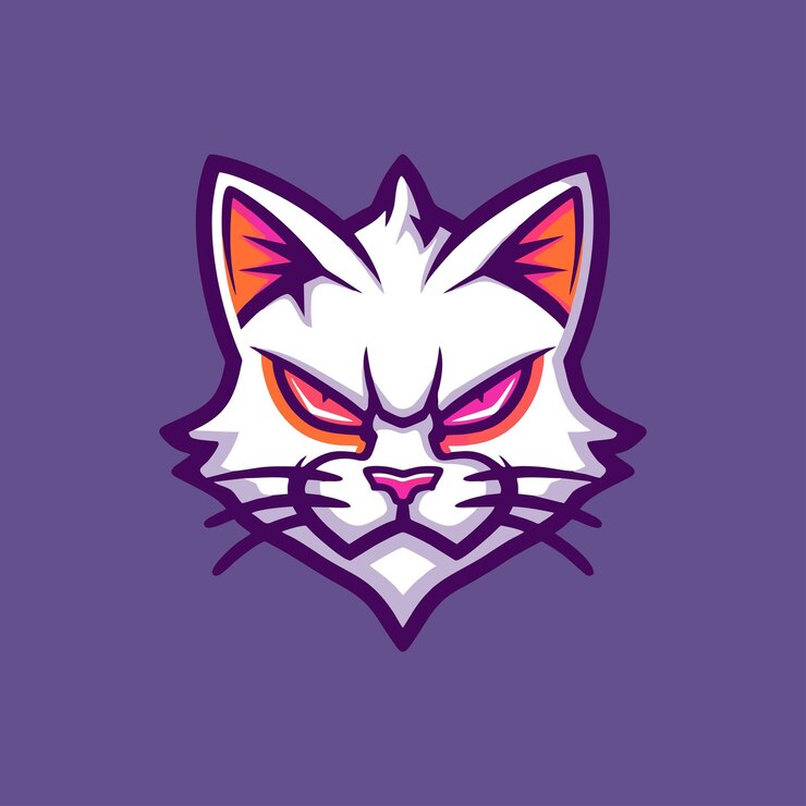 Vector esport cat head mascot vector illustration logo icon background
