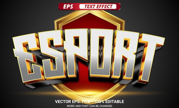 Esport editable gaming 3d vector text effect