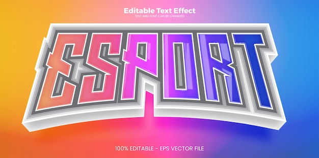 Vector esport editable text effect in modern trend style