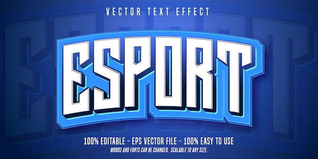 Esport editable text illustration in flat design