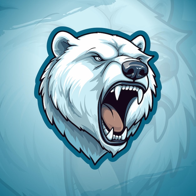 Esport en Sport Team Polar Bear Mascot Logo Modern Vector Illustratie om af te drukken