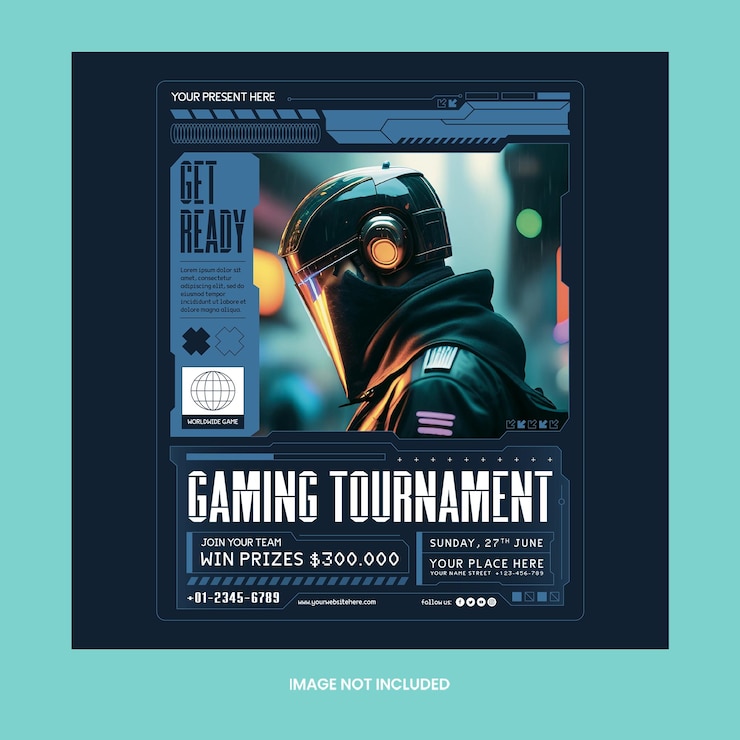 Vector esport game tournament social media post template