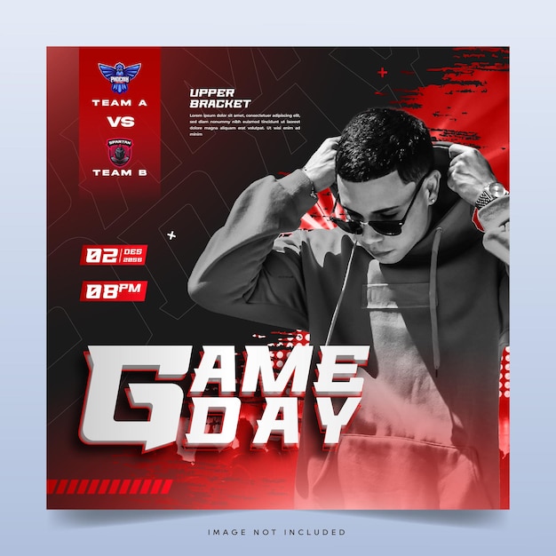 Vector esport gameday social media instagram post banner template