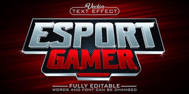 Esport gamer ector editable text effect template