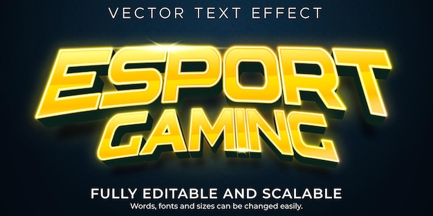 Esport gaming bewerkbaar teksteffect sport en licht tekststijl