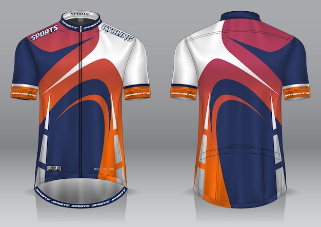 Vector esport gaming t shirt jersey template, uniform, front and back view