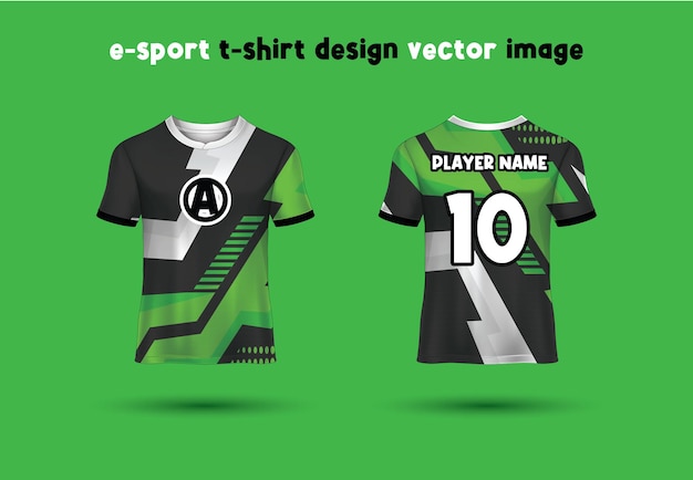 Vettore modello di jersey della maglietta da gioco esport