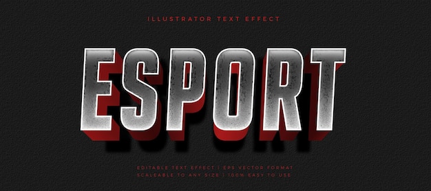 Esport getextureerde rode titel tekst lettertype effect
