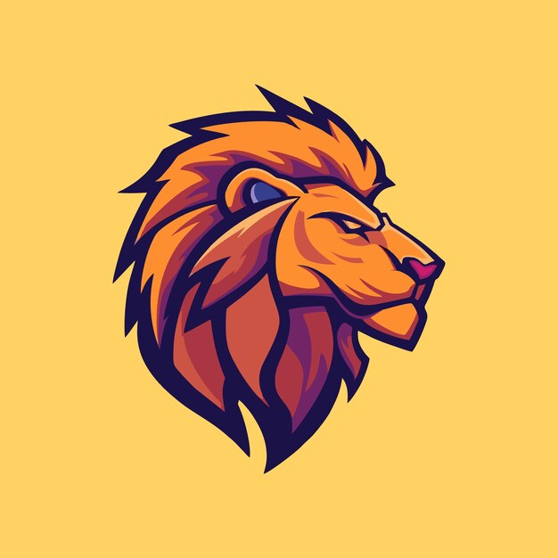 Esport leeuwenhoofd mascotte vector illustratie logo icoon achtergrond