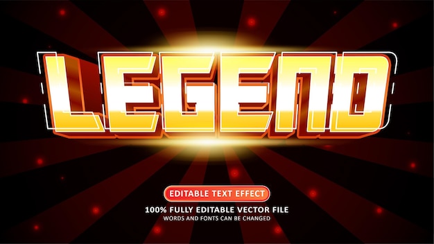 Vector esport legend game title 3d editable modern text effect