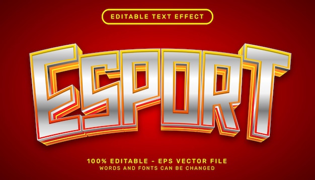 Esport light color 3d text effect and editable text effect