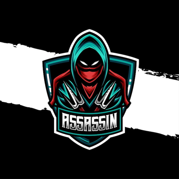 Logo esport icona personaggio assassino