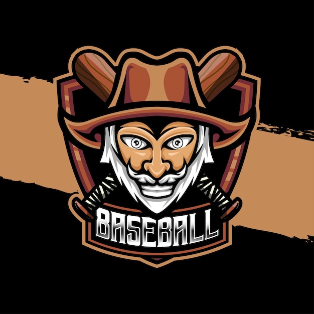 Esport logo cowboy baseball character icon character icon