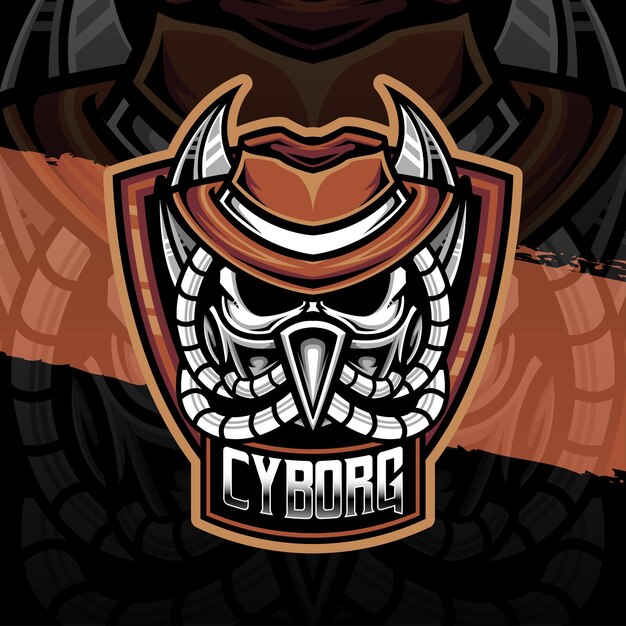 Esport logo cyborg karakter icoon