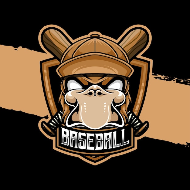 Esport logo eend honkbal karakter icoon