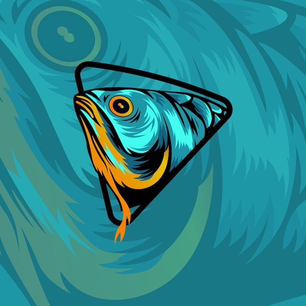 Vector esport logo fish vector inspiration design