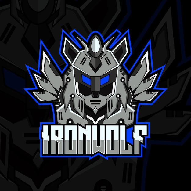 Vector esport-logo ijzeren wolf