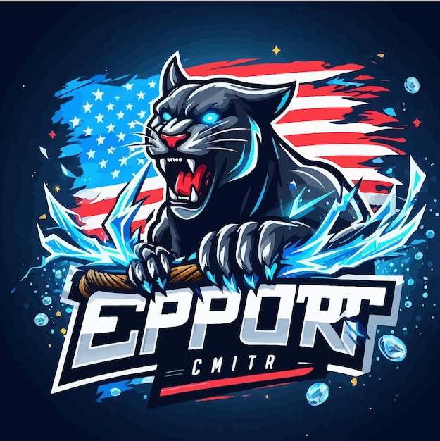 Vector an esport logo of lightning jaguar