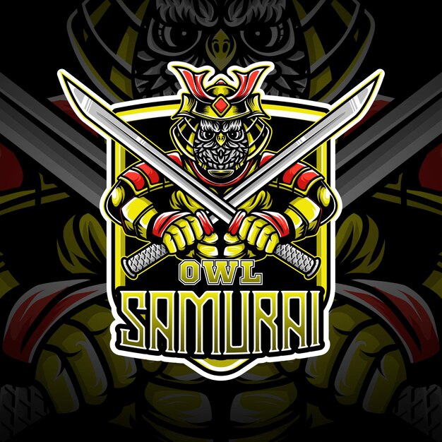 Vector esport logo uil samurai karakter