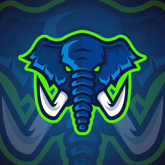 Vector esport-logo van olifantenmascotte voor gaming of sport