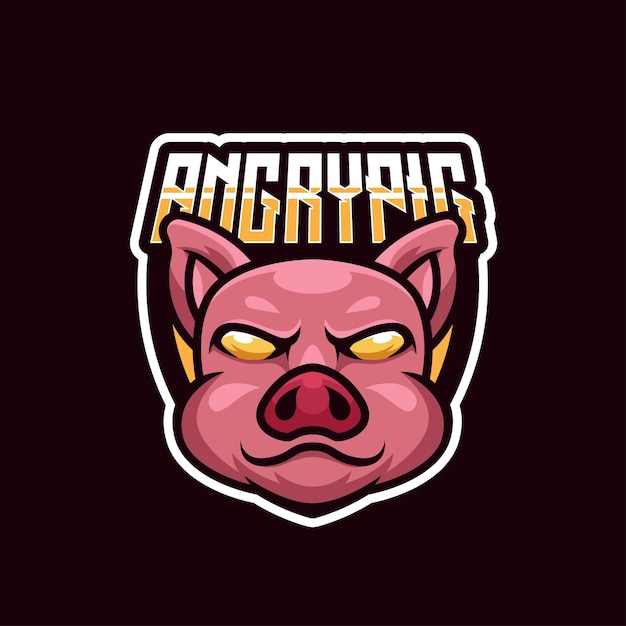 Esport logo with angry pig animal