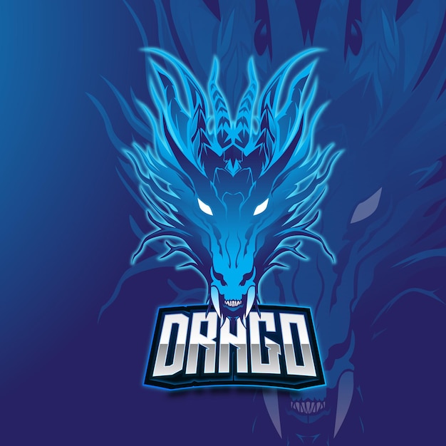 ESPORT LOGO WITH DRAGON MASCOT AND EDITABLE TEXT EFFECT