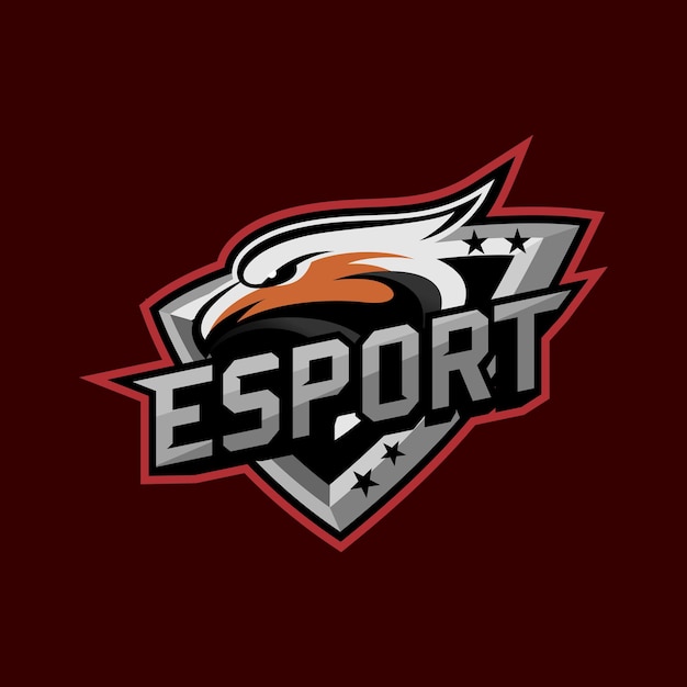 Vettore un logo esport con un'aquila sul davanti