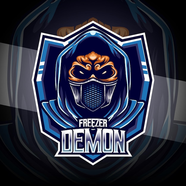 Logo esport con personaggio demone congelatore