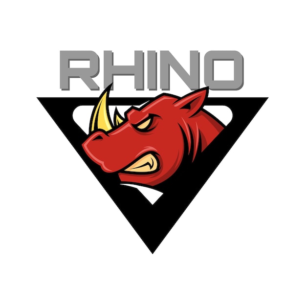 Вектор Логотип esport с персонажем rhino