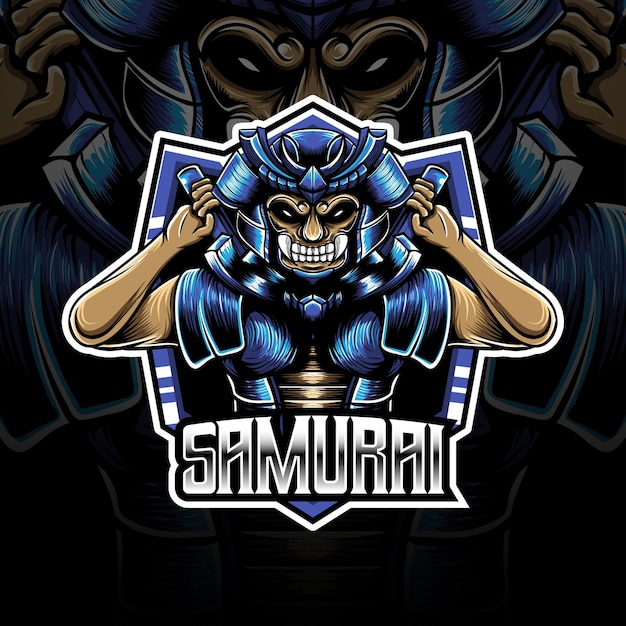 Vector esport logo with samurai character