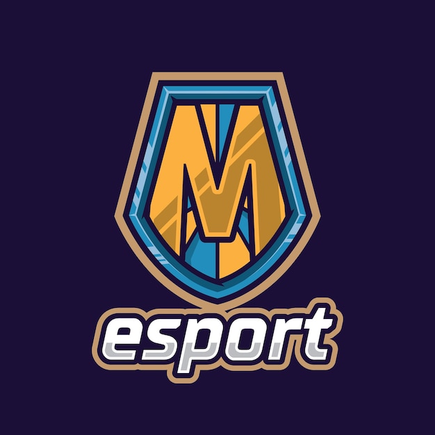 벡터 esport m 로고 일러스트 템플릿 esport 마스코트 편지 벡터 디자인 게임 로고 디자인