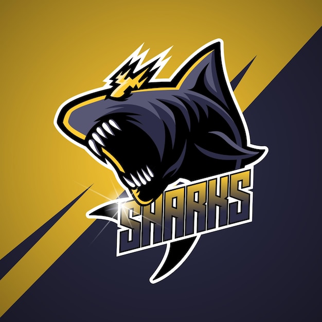 Esport mascot of gaping shark