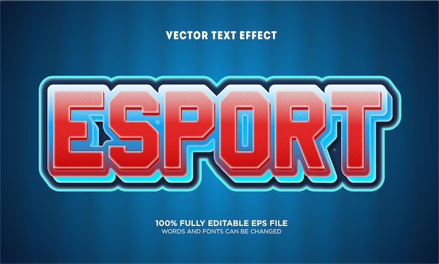 Vector esport rode kleur bewerkbaar teksteffect