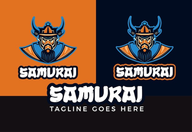 Vettore vettore di progettazione del logo della mascotte esport samurai con stile concettuale di illustrazione moderna per l'emblema del badge