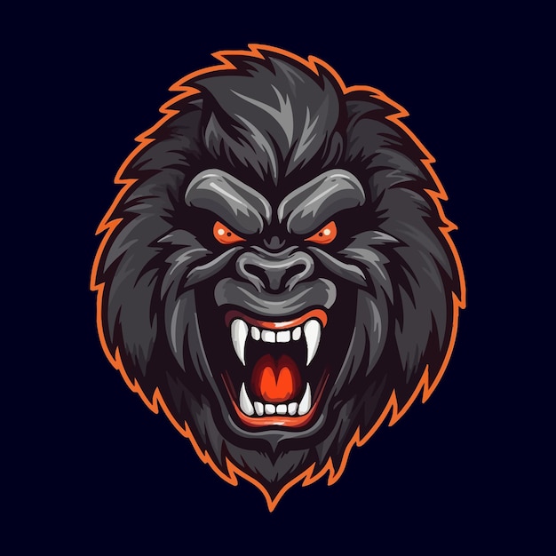 Esport stijl logo ontwerp gorilla vectorillustratie