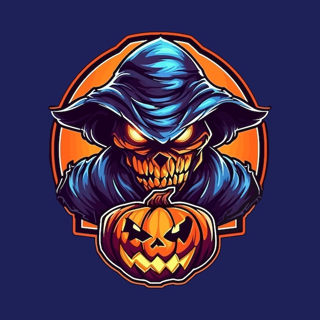 Esport stijl logo ontwerp halloween vectorillustratie