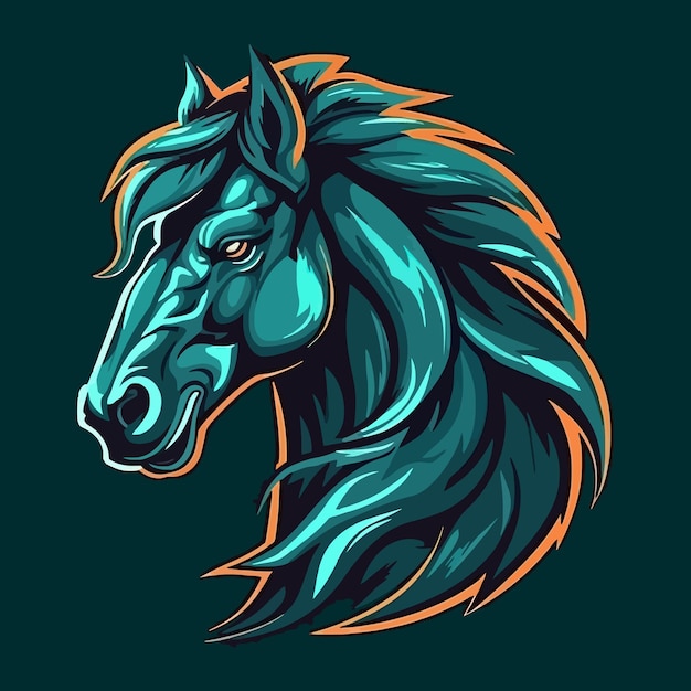 Esport stijl logo ontwerp paard vectorillustratie