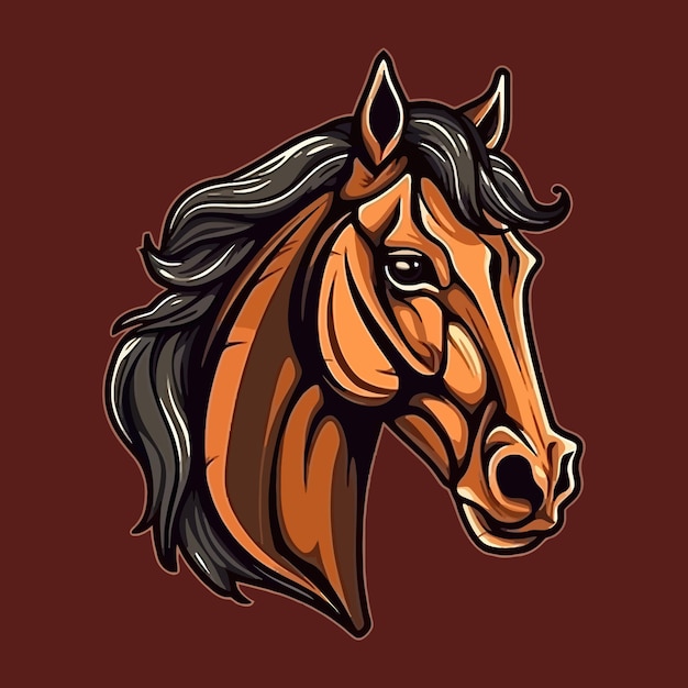 Esport stijl logo ontwerp paard vectorillustratie