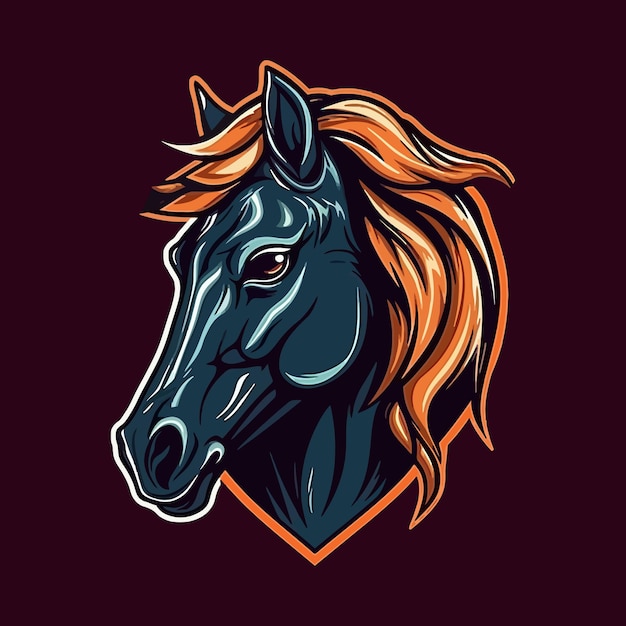 Esport stijl logo ontwerp paard vectorillustratie