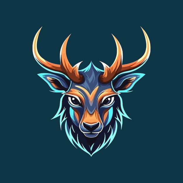 Esport style logo design angry deer vector illustration